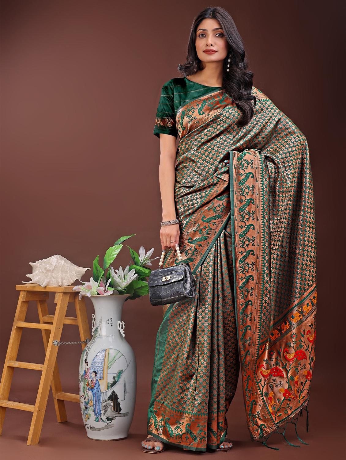 women self design paithani saree with blouse - 21969987 -  Standard Image - 1
