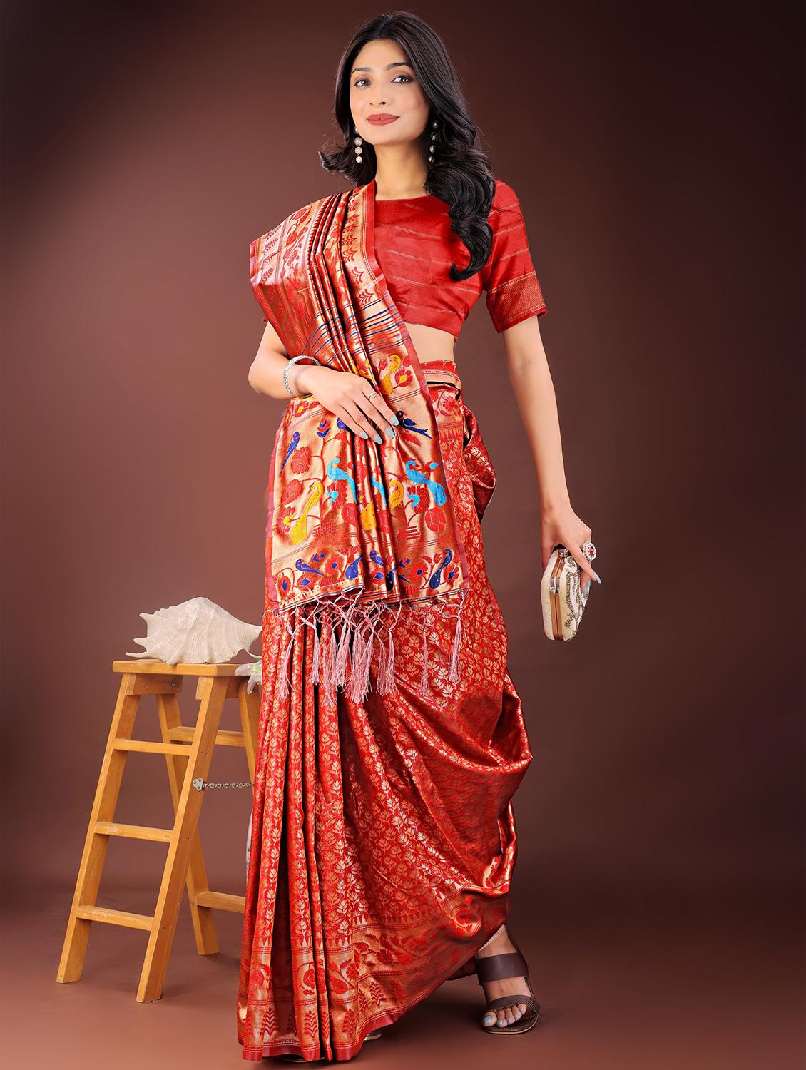 women self design paithani saree with blouse - 21969993 -  Standard Image - 1