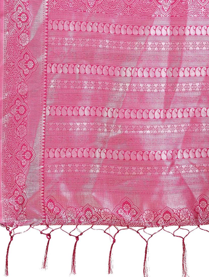 women solid with bordered saree with blouse - 21970000 - Standard Image - 4