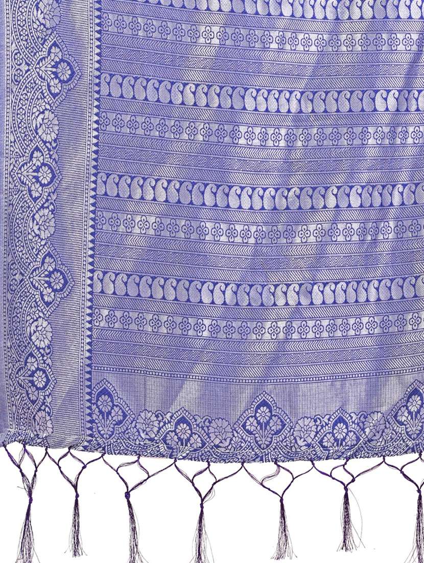 women solid with bordered saree with blouse - 21970003 -  Standard Image - 4