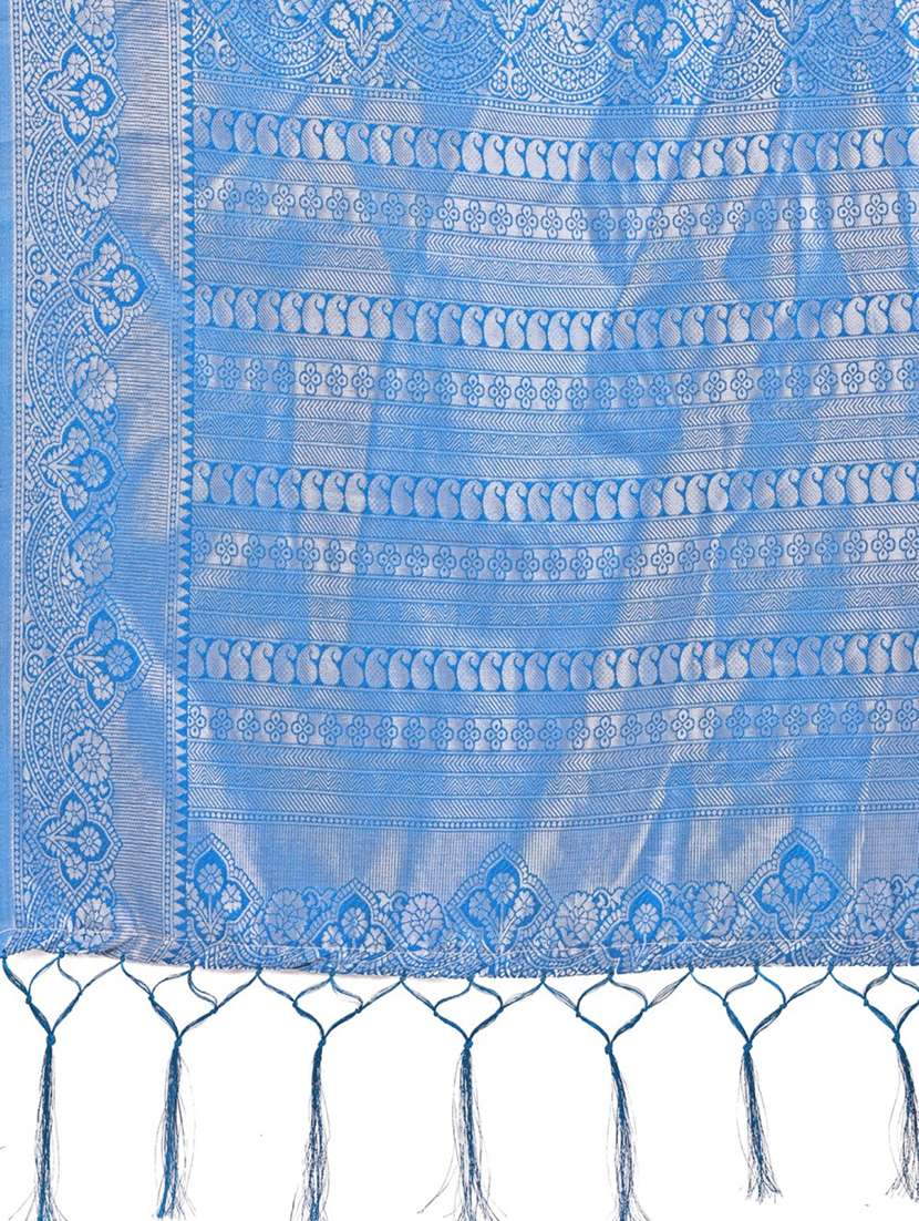 women solid with bordered saree with blouse - 21970004 -  Standard Image - 4