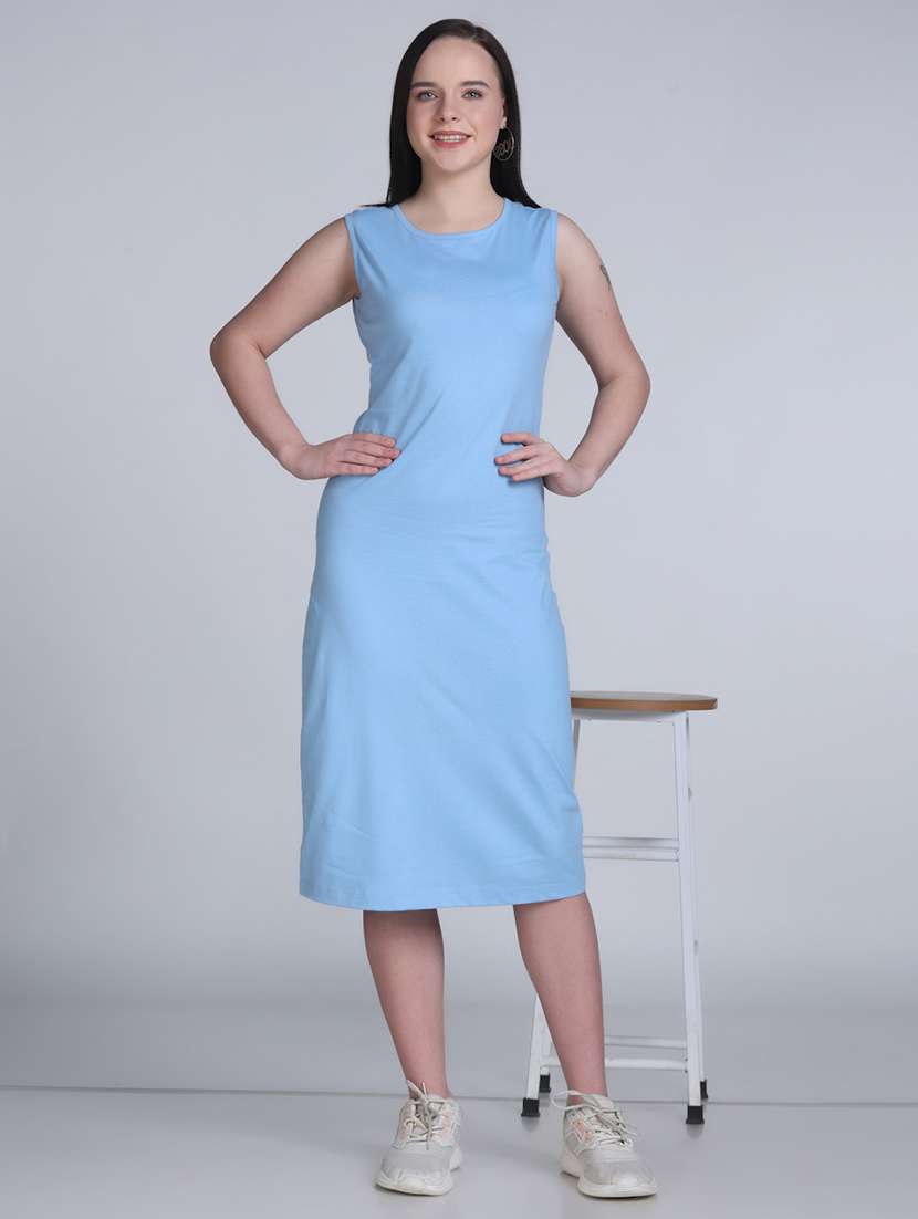 women solid sleeveless bodycon dress - 21970026 - Standard Image - 1