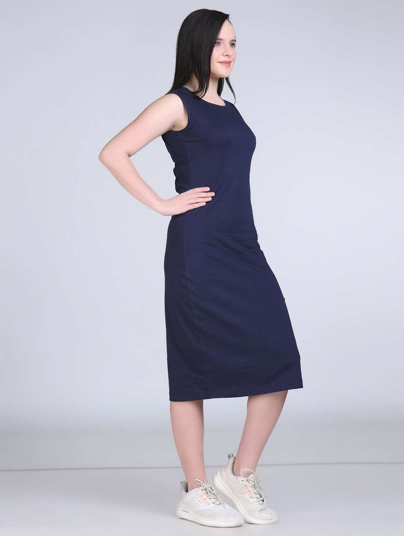 women solid sleeveless bodycon dress - 21970027 - Standard Image - 4