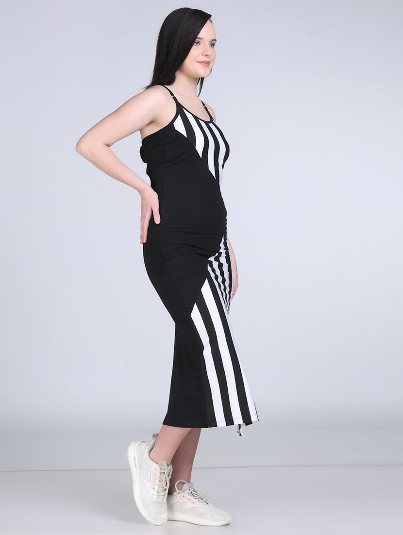women striped shoulder strap bodycon dress - 21970028 - Standard Image - 4