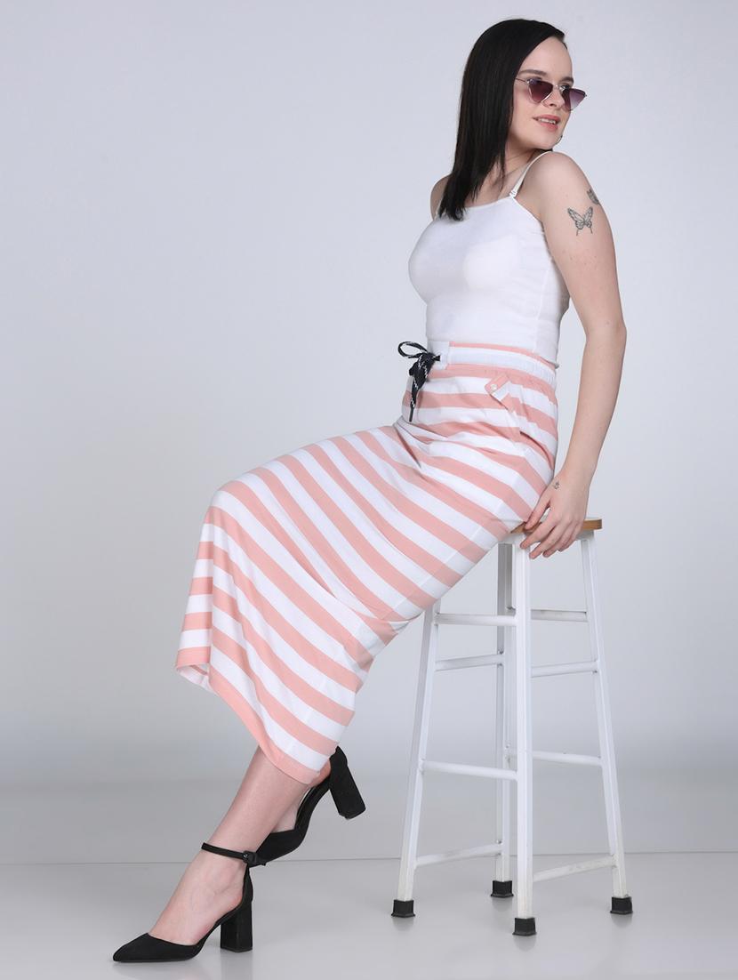 women striped high rise bodycon skirt - 21970033 - Standard Image - 4