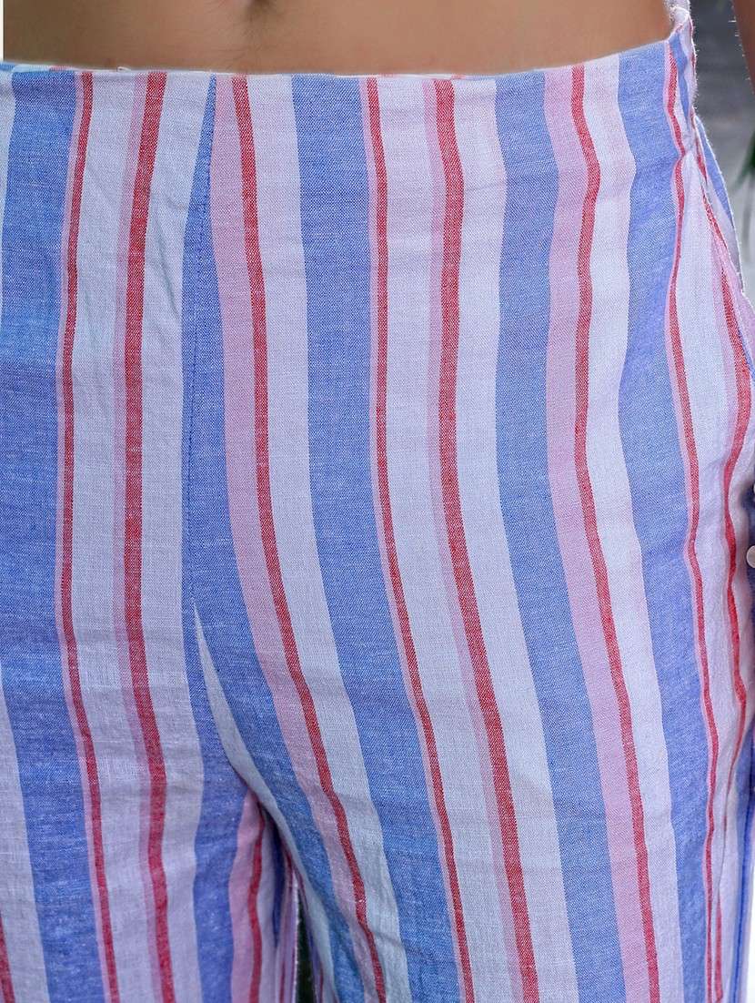 women striped mid rise straight trouser - 21970041 -  Standard Image - 4