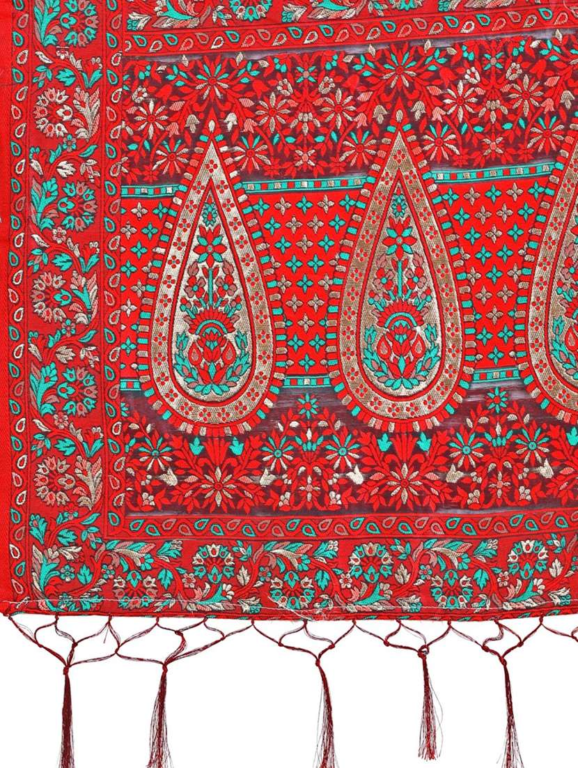 women paisley assam silk saree with blouse - 21970109 -  Standard Image - 4