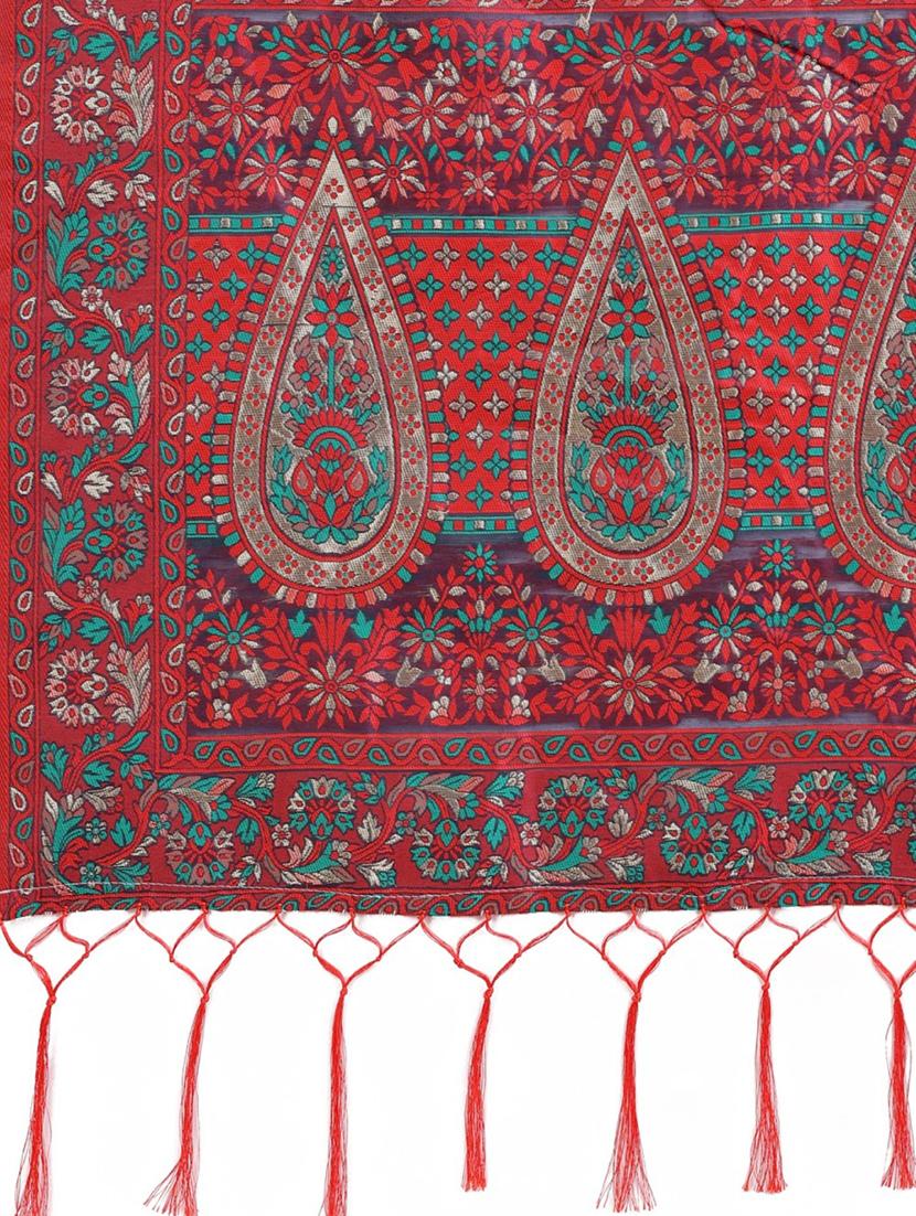 women paisley assam silk saree with blouse - 21970112 - Standard Image - 4