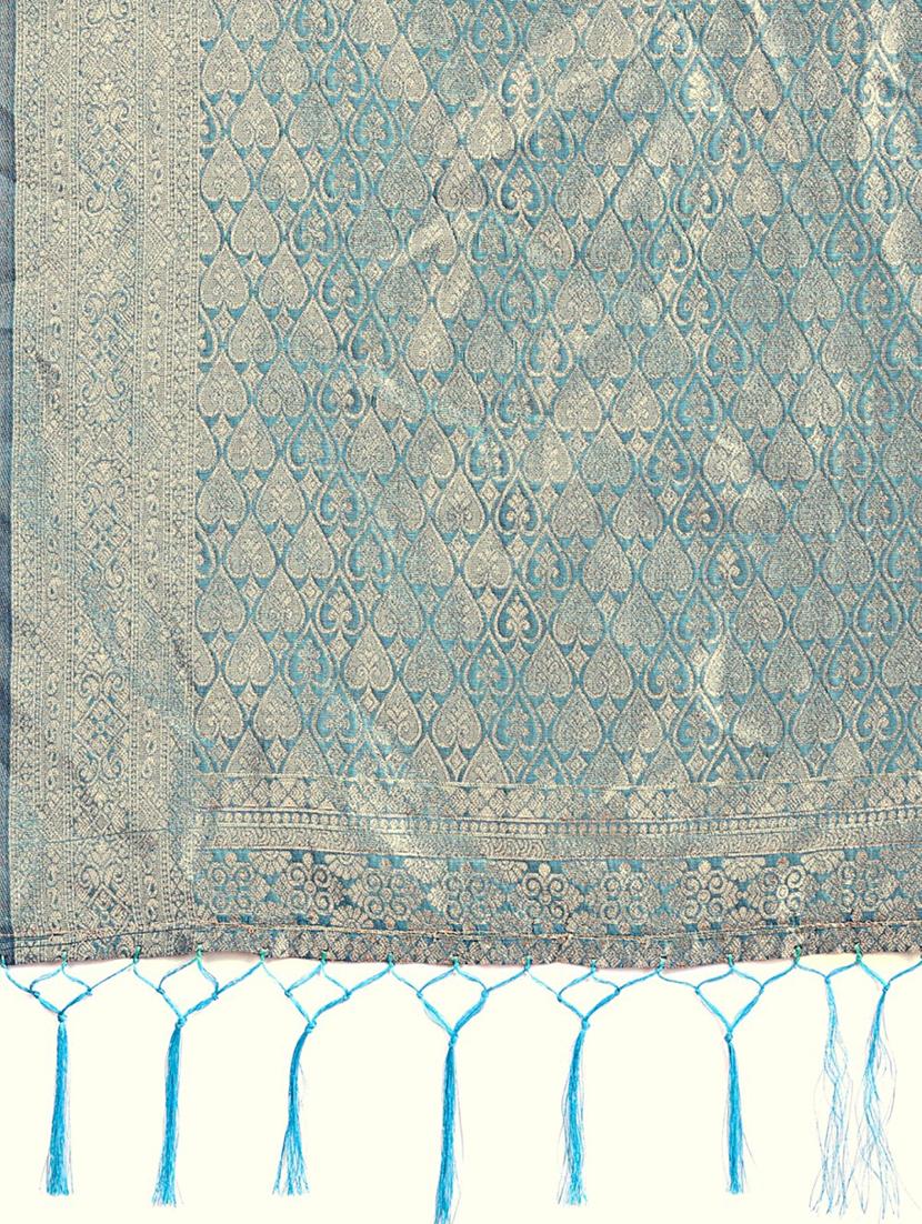 women self design banarasi saree with blouse - 21970121 - Standard Image - 4
