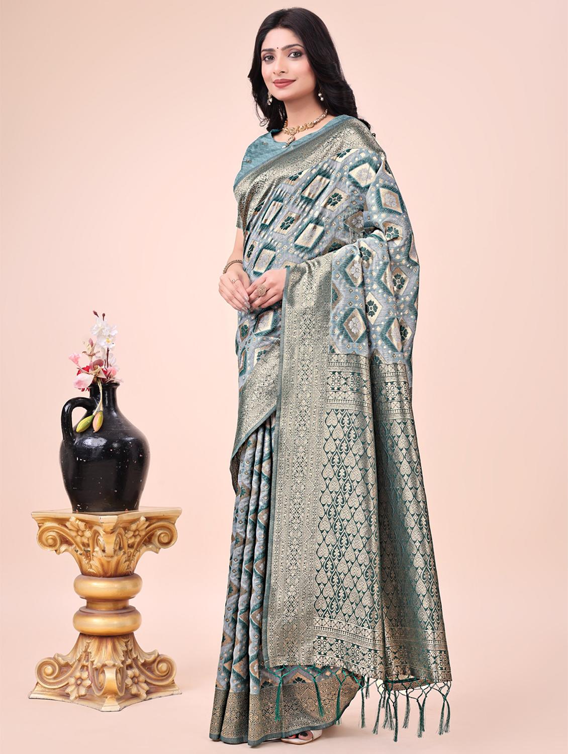 women self design banarasi saree with blouse - 21970122 -  Standard Image - 1