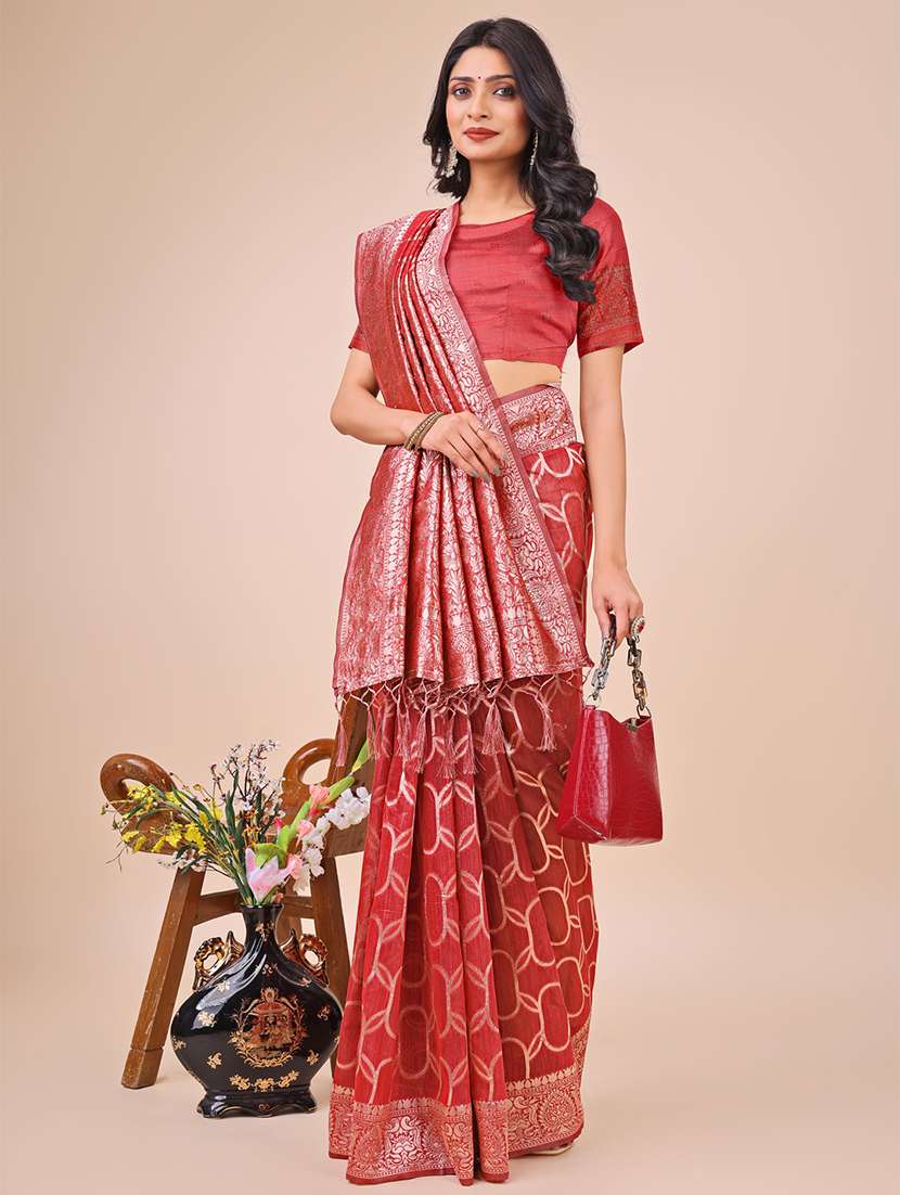 women self design bordered saree with blouse - 21970125 -  Standard Image - 1
