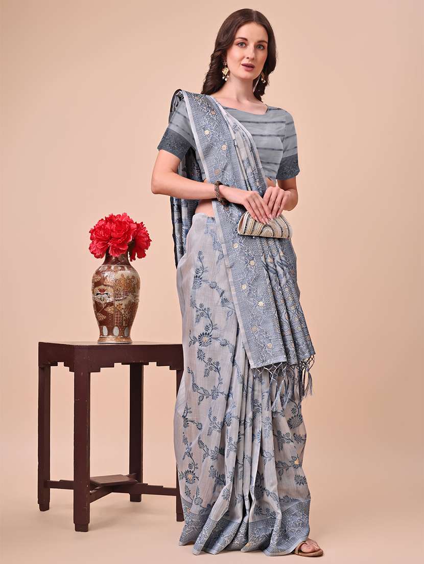 women self design bordered saree with blouse - 21970148 -  Standard Image - 1