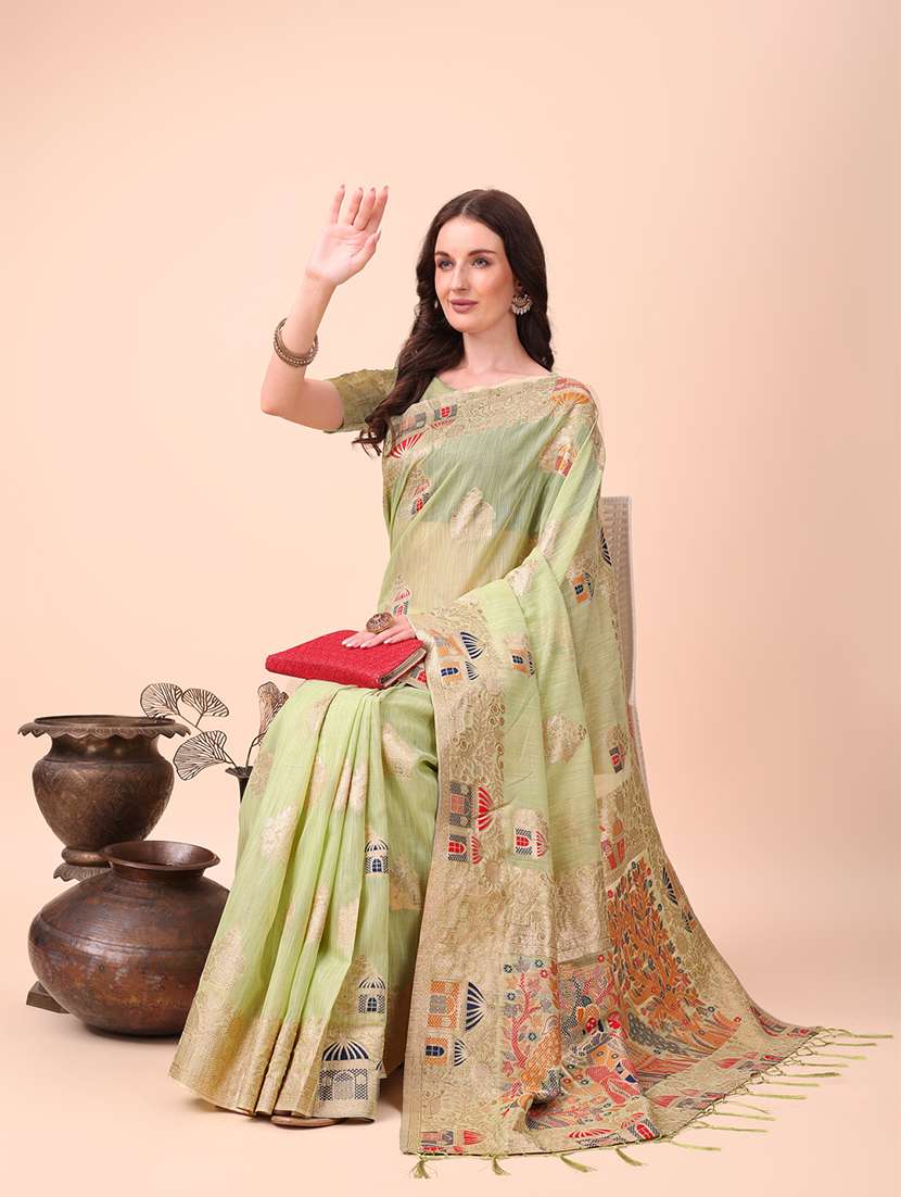 women self design bordered saree with blouse - 21970154 -  Standard Image - 1