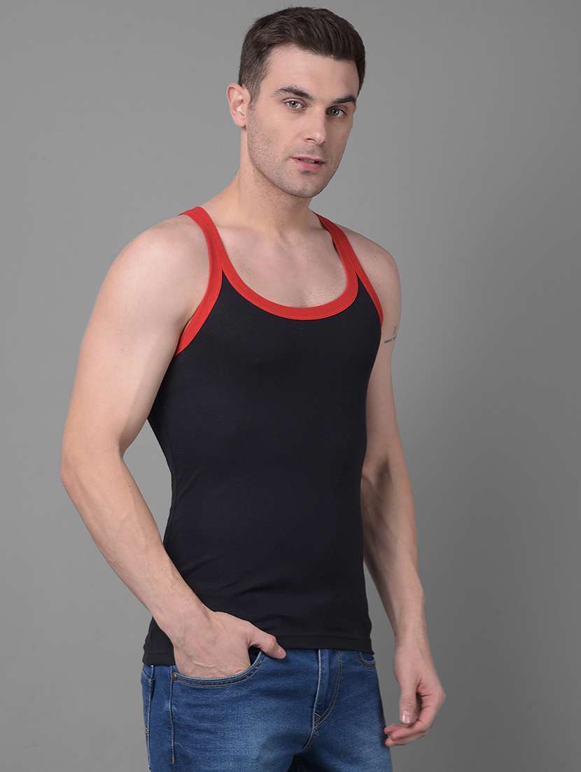 men pack of 5 solid scoop neck vest - 21970257 -  Standard Image - 1
