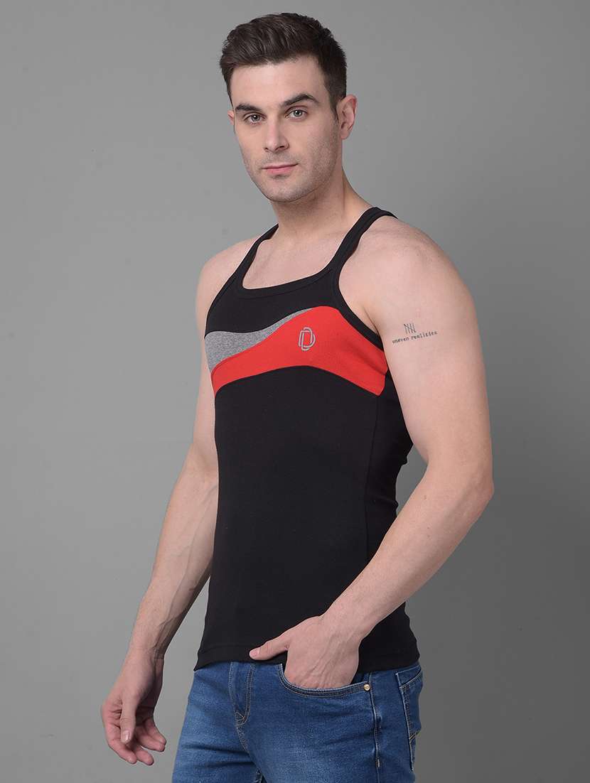 men pack of 2 color block square neck vest - 21970266 -  Standard Image - 1