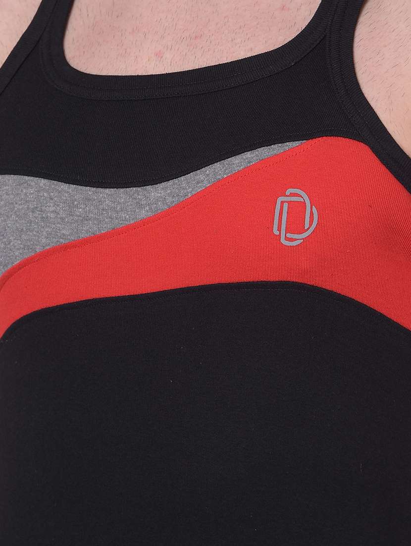 men pack of 2 color block square neck vest - 21970266 -  Standard Image - 4