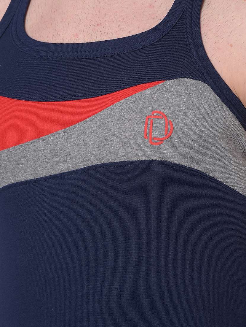 men pack of 3 color block square neck vest - 21970269 -  Standard Image - 4