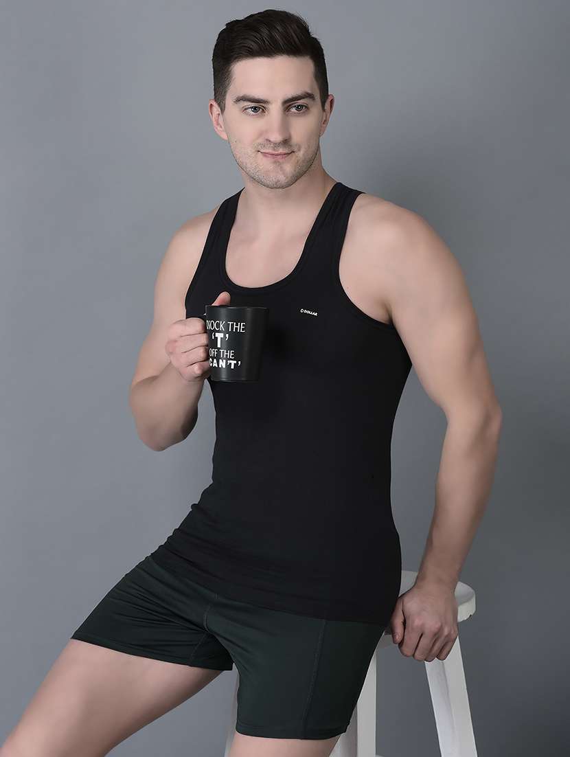 men pack of 10 solid scoop neck vest - 21970328 -  Standard Image - 1