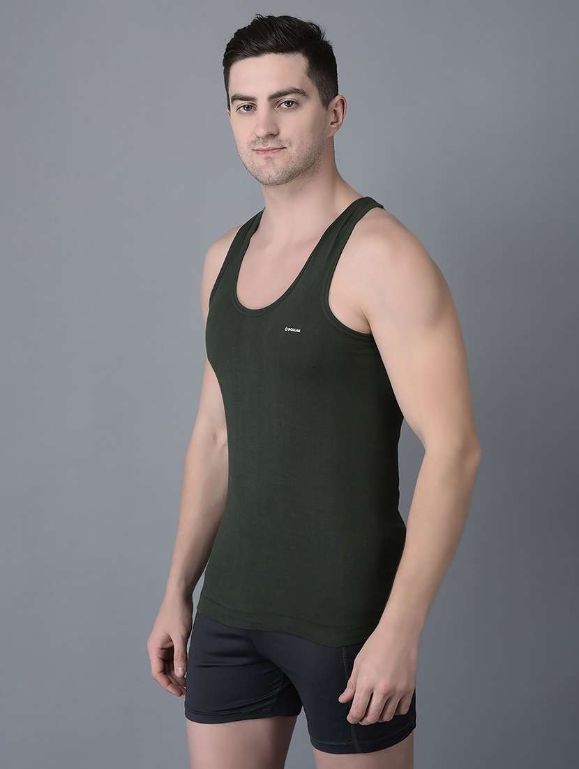 men pack of 3 solid scoop neck vest - 21970329 -  Standard Image - 1