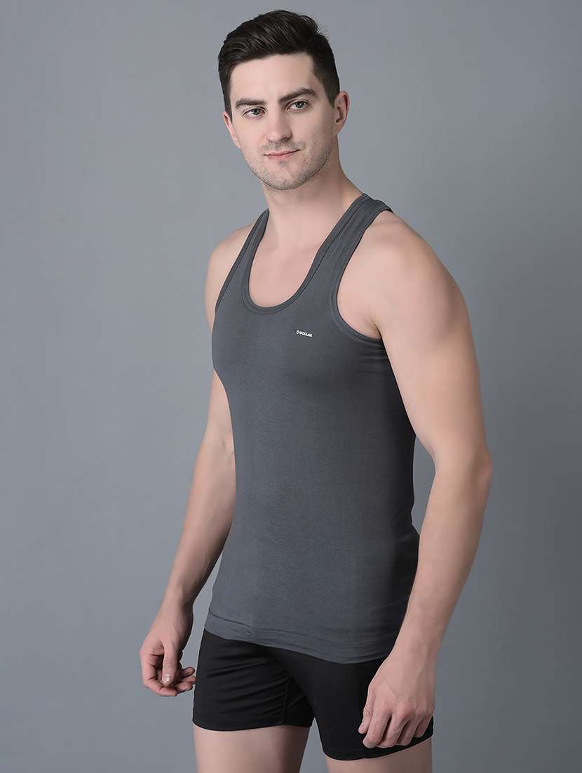 men pack of 3 solid scoop neck vest - 21970330 -  Standard Image - 1
