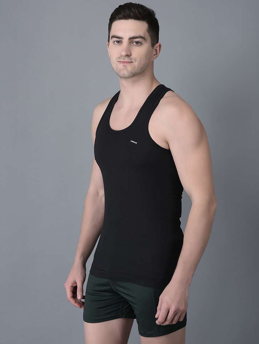 men pack of 3 solid scoop neck vest - 21970332 -  Standard Image - 1
