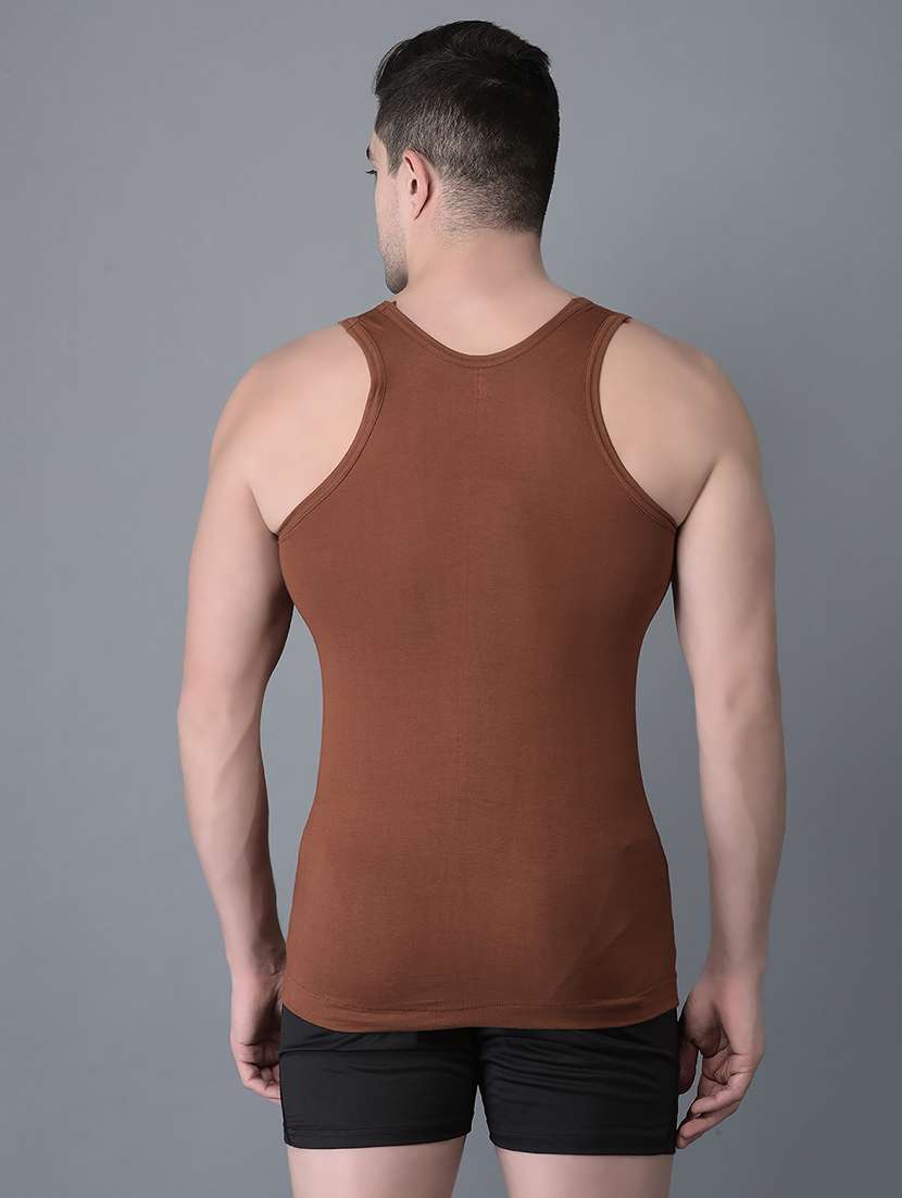 men pack of 5 solid scoop neck vest - 21970337 -  Standard Image - 1