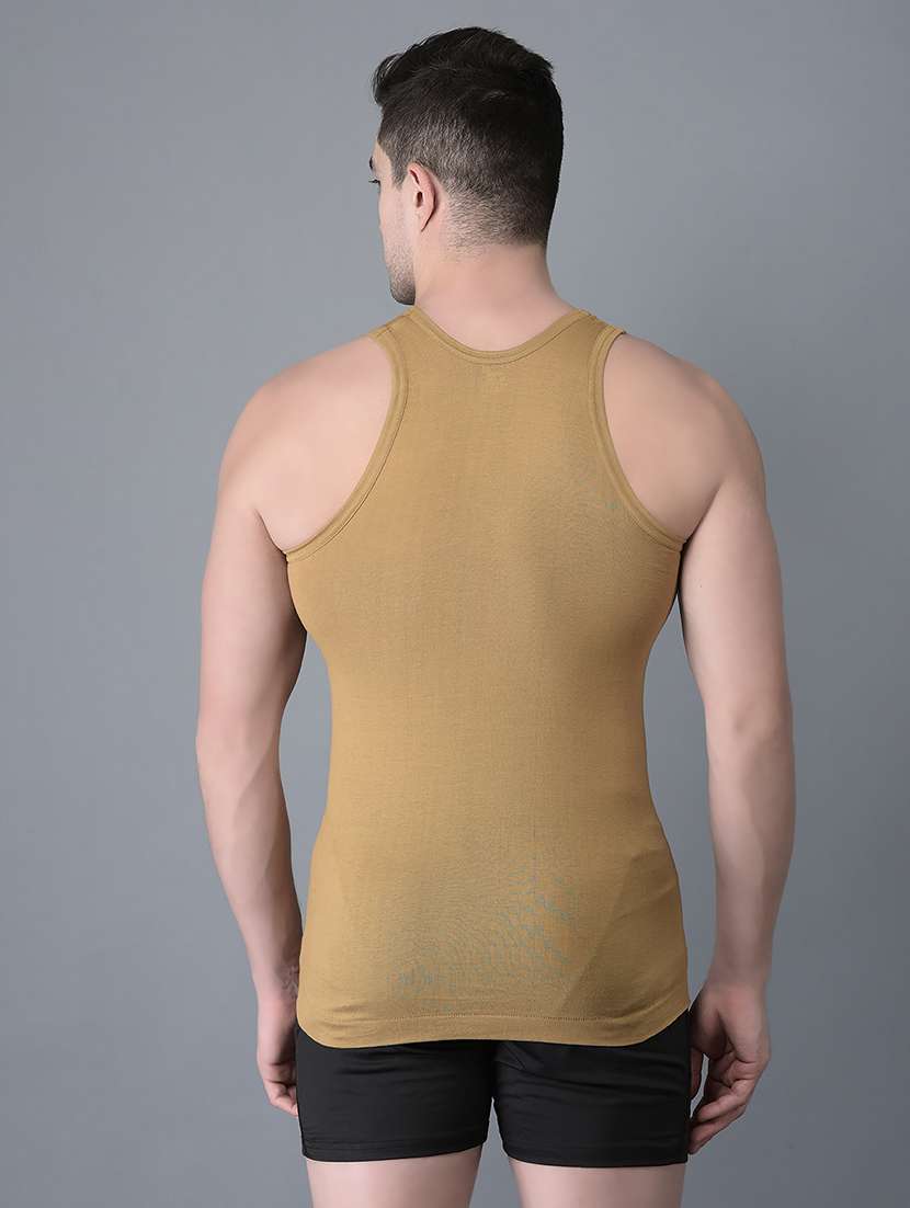 men pack of 7 solid scoop neck vest - 21970338 -  Standard Image - 1