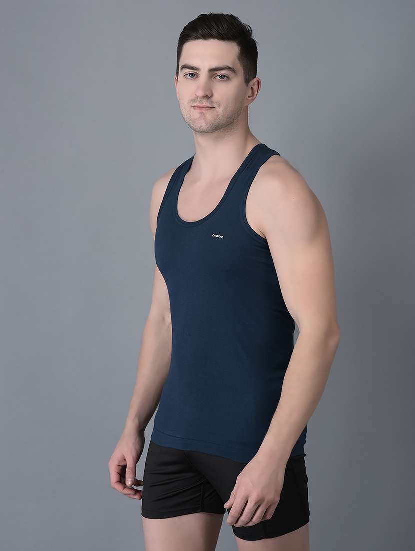 men pack of 7 solid scoop neck vest - 21970340 -  Standard Image - 1