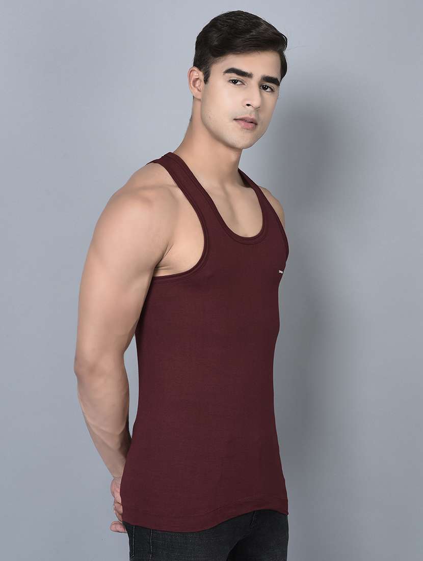 men pack of 5 solid scoop neck vest - 21970348 -  Standard Image - 1