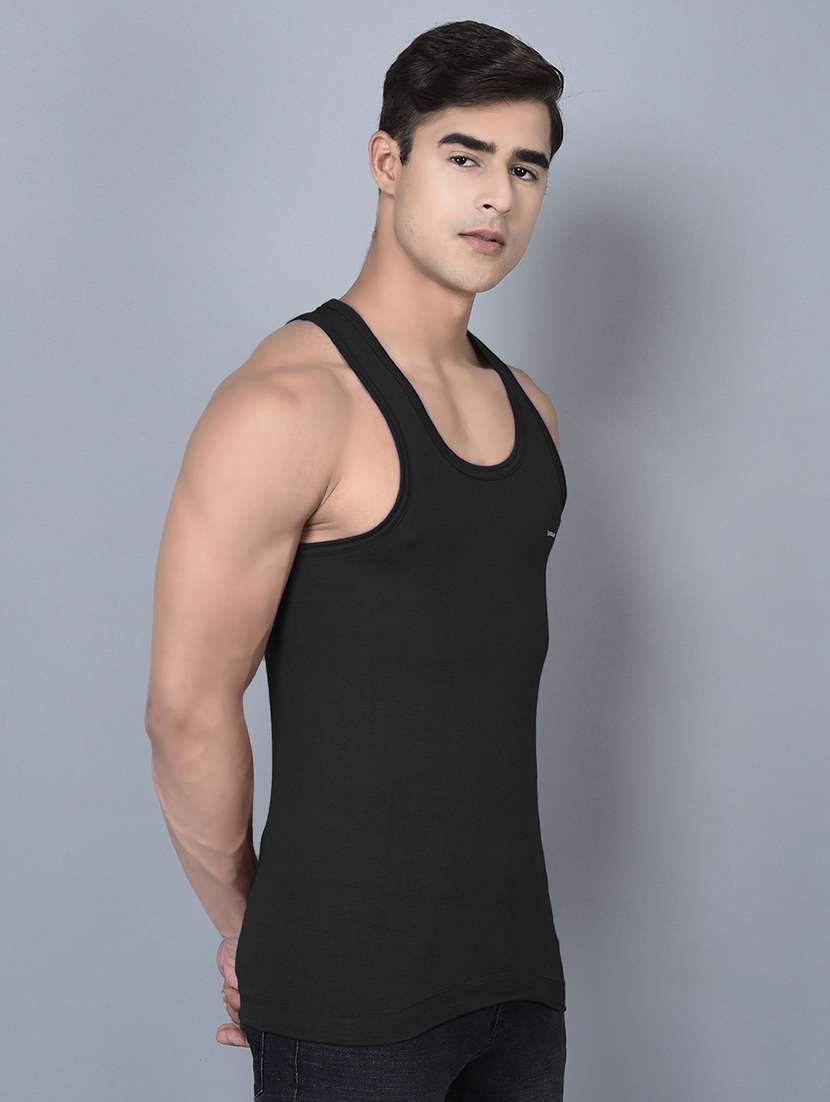 men pack of 5 solid scoop neck vest - 21970349 -  Standard Image - 1