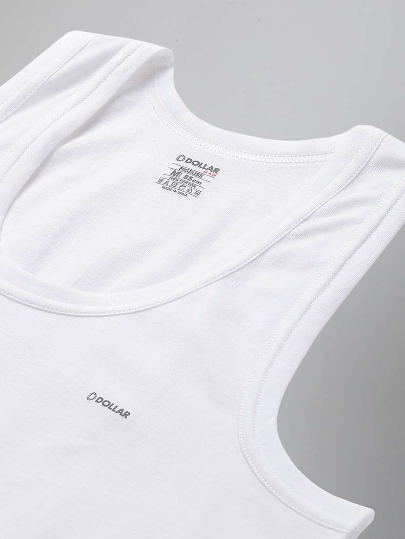 men pack of 3 solid scoop neck vest - 21970354 -  Standard Image - 4