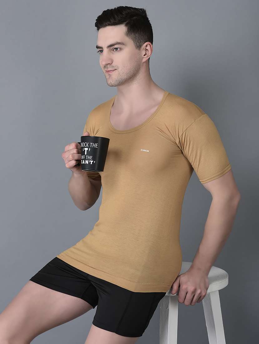 men pack of 2 solid scoop neck vest - 21970369 -  Standard Image - 1