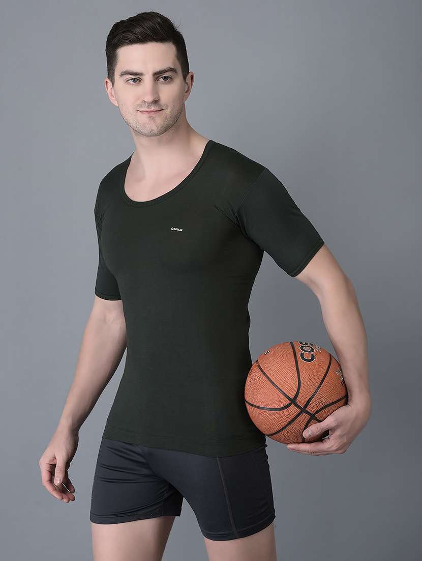 men pack of 5 solid scoop neck vest - 21970376 -  Standard Image - 1