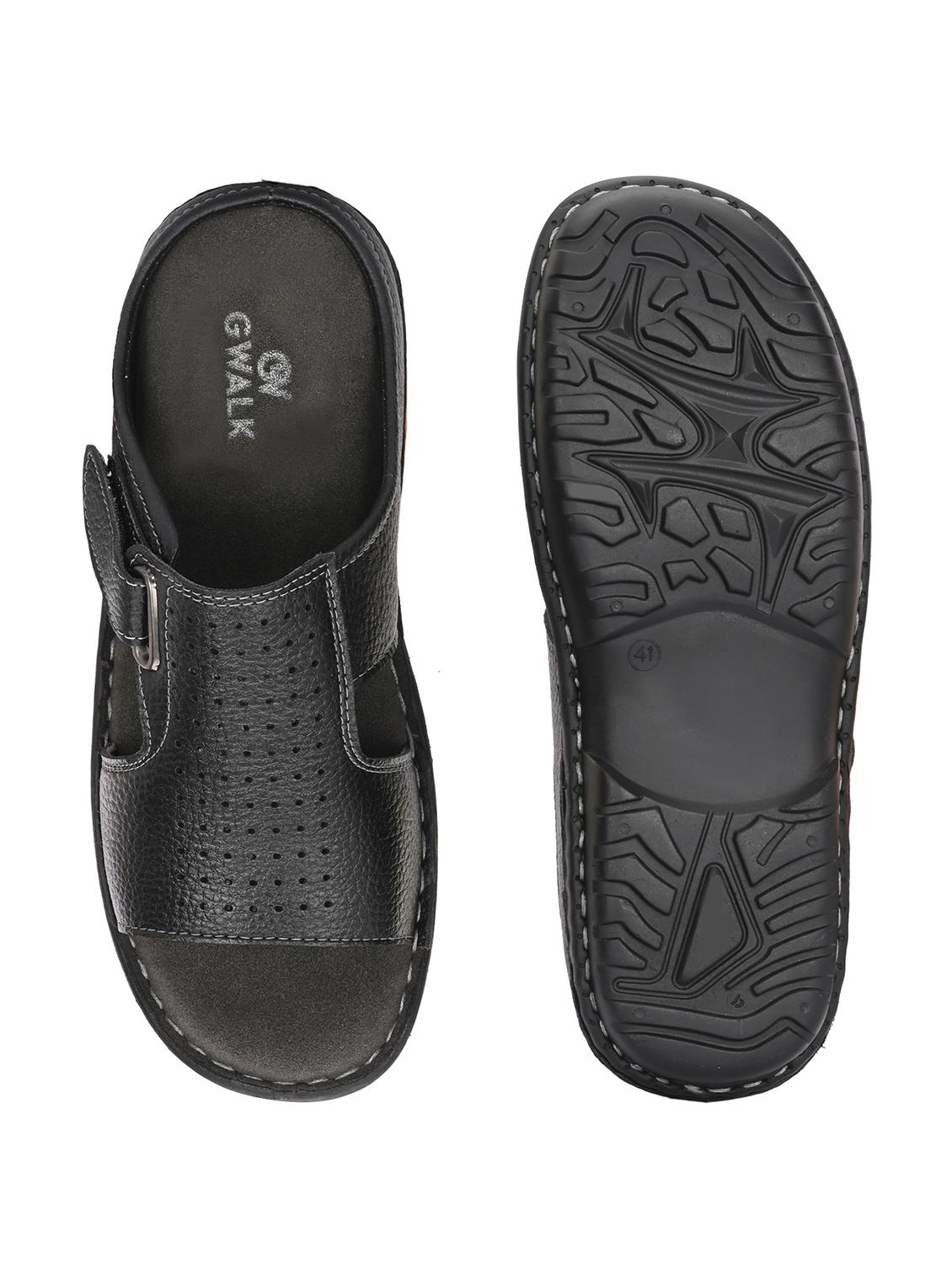 men black slip on sandal - 21970417 - Standard Image - 6