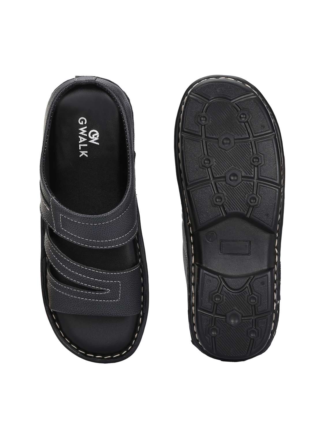 men black slip on sandal - 21970424 -  Standard Image - 6