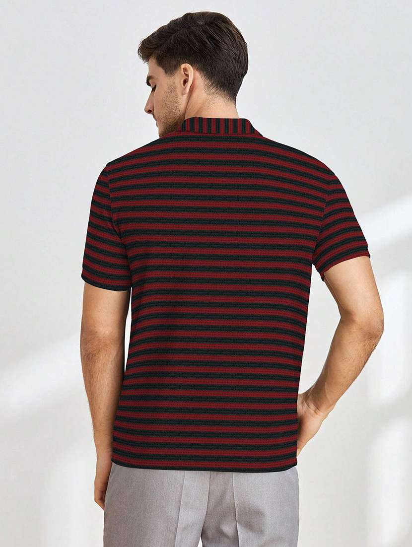 men striped short sleeve regular fit polo t-shirt - 21970457 -  Standard Image - 1