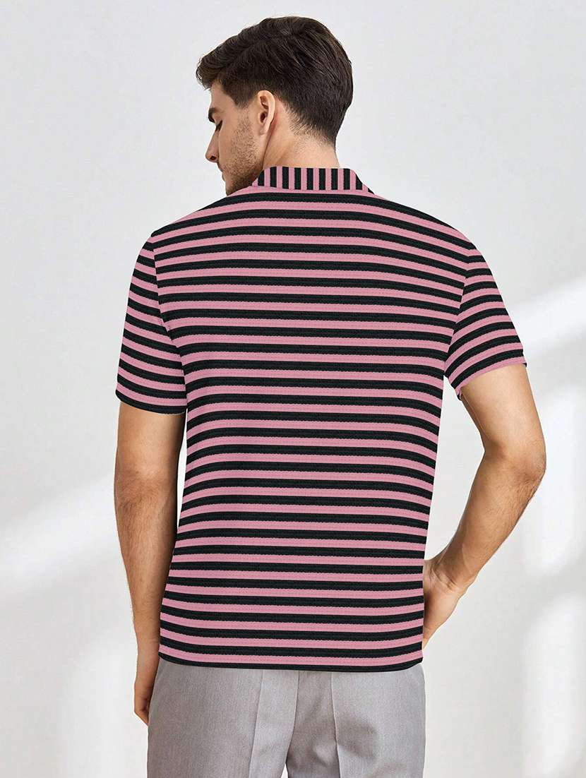 men striped short sleeve regular fit polo t-shirt - 21970458 -  Standard Image - 1