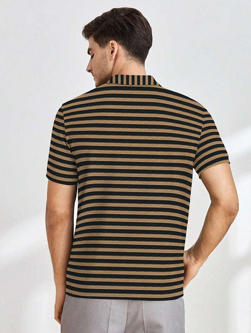 men striped short sleeve regular fit polo t-shirt - 21970459 -  Standard Image - 1