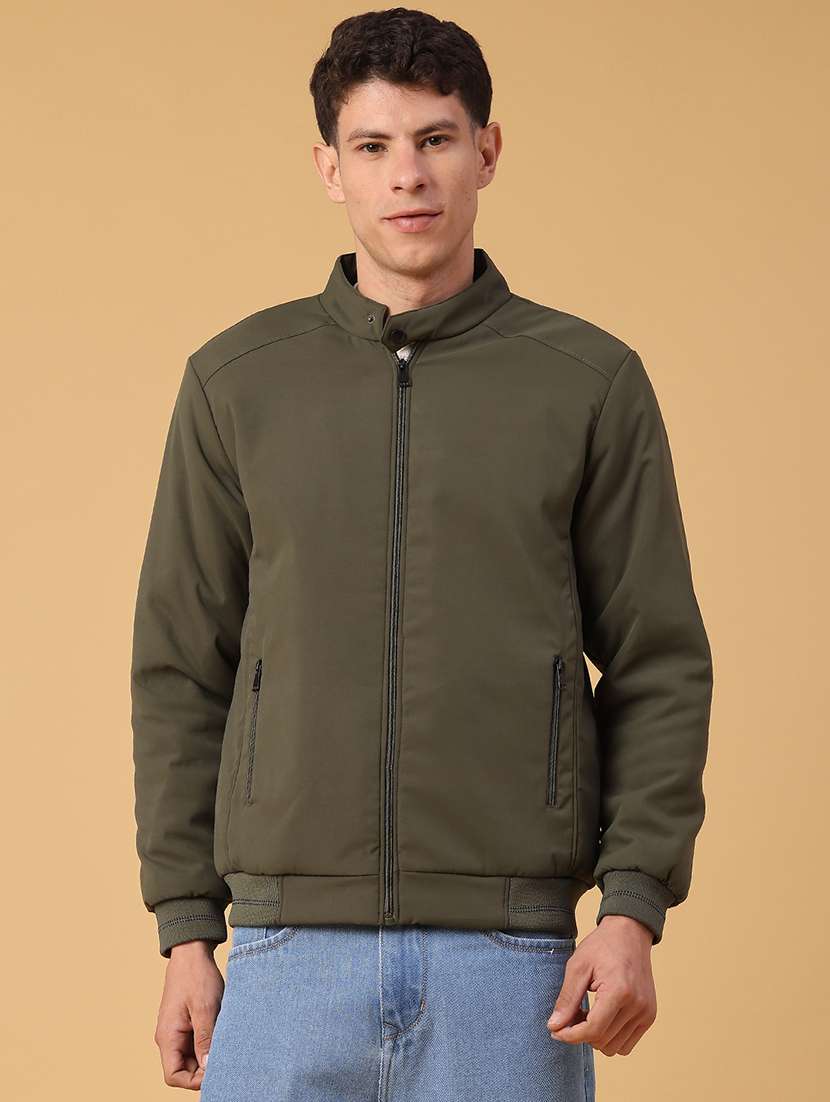 Men Solid Long Sleeve Bomber Jacket - 21970482 -  Standard Image - 1