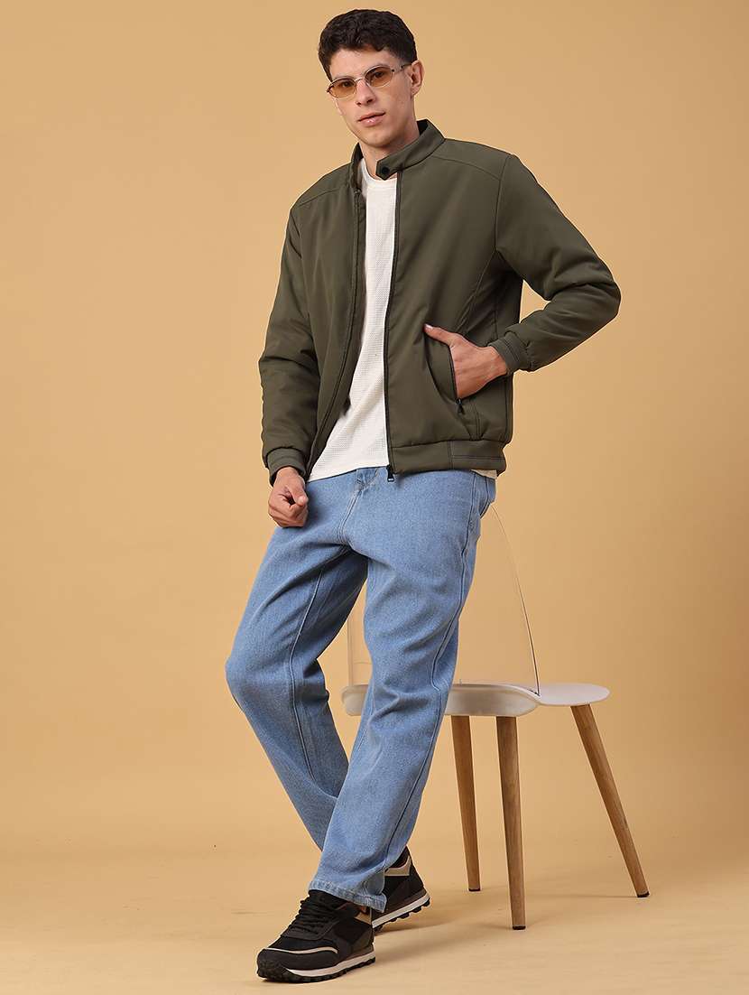 Men Solid Long Sleeve Bomber Jacket - 21970482 -  Standard Image - 4
