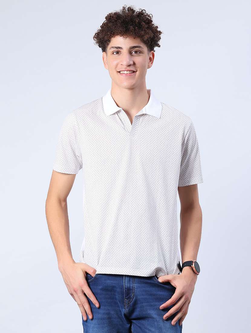 men printed short sleeve regular fit polo t-shirt - 21970489 -  Standard Image - 1