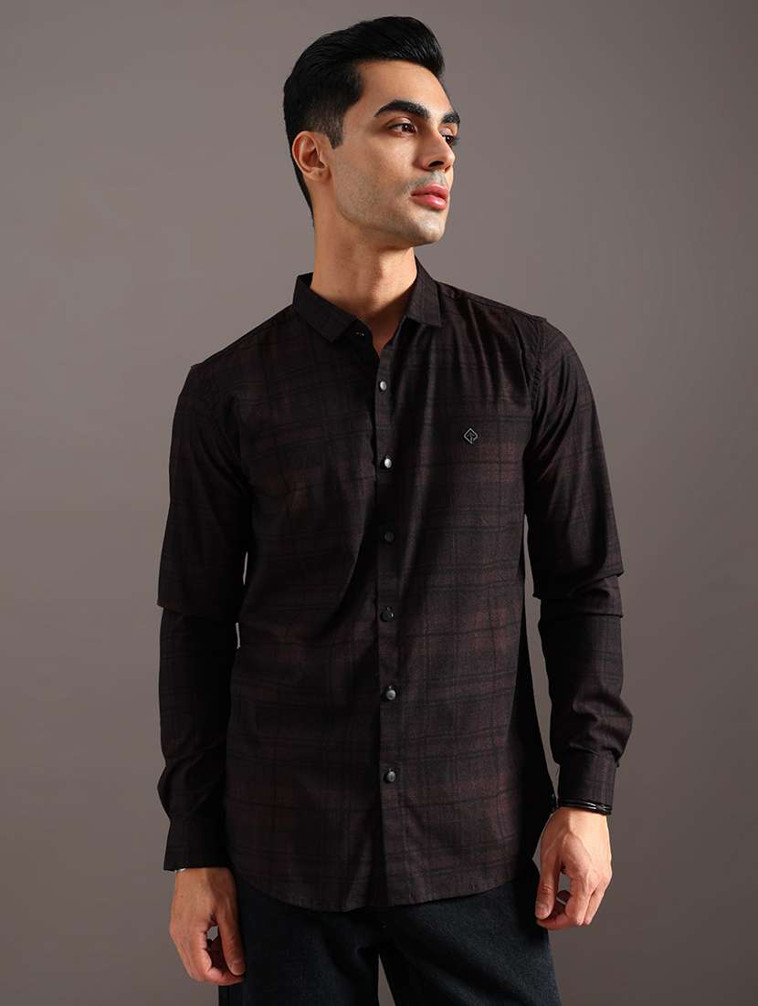 men checkered long sleeve regular fit casual shirt - 21970502 -  Standard Image - 1
