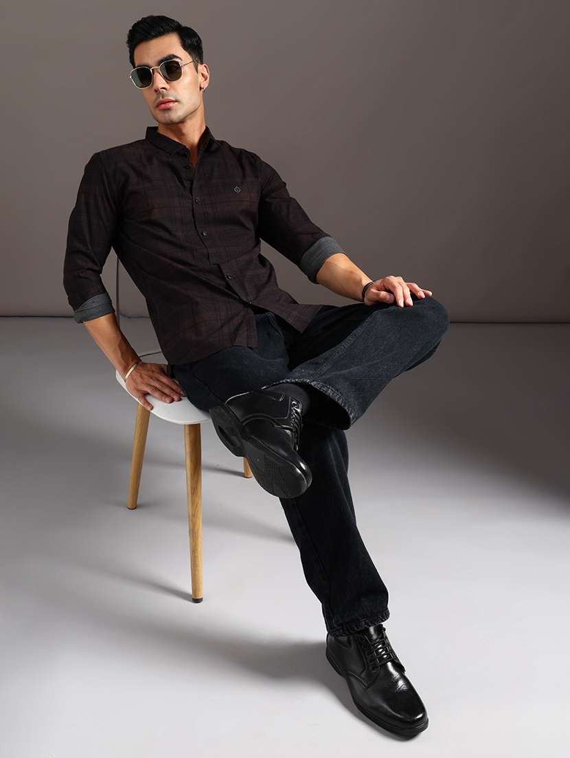 men checkered long sleeve regular fit casual shirt - 21970502 -  Standard Image - 4