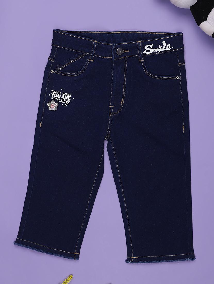 girls printed mid rise slim fit jean