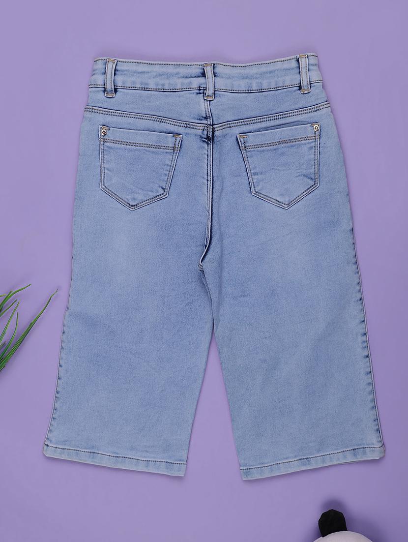 girls solid mid rise straight fit jean - 21970508 - Standard Image - 1