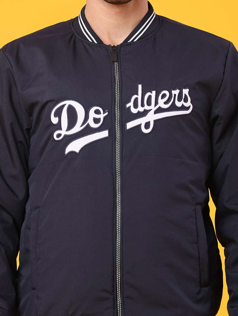 men typographic long sleeve regular fit bomber jacket - 21970523 -  Standard Image - 4