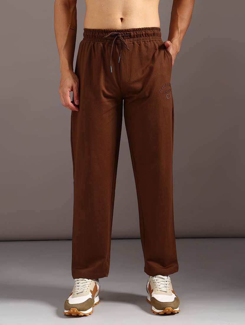 men solid mid rise full length track pant - 21970528 -  Standard Image - 1