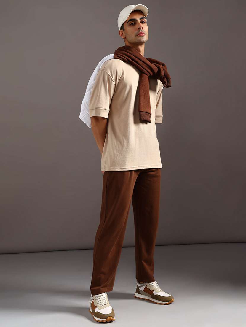 men solid mid rise full length track pant - 21970528 -  Standard Image - 4