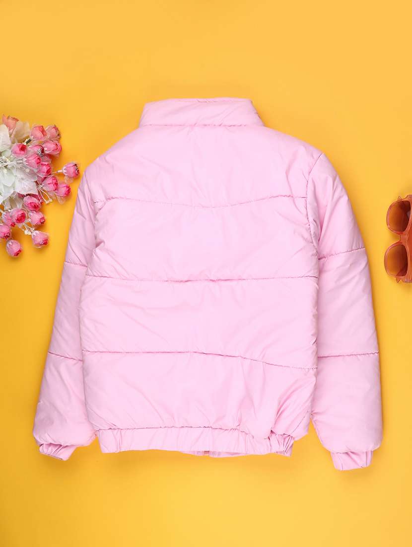Girls Solid Long Sleeves Quilted Jacket - 21970547 -  Standard Image - 1