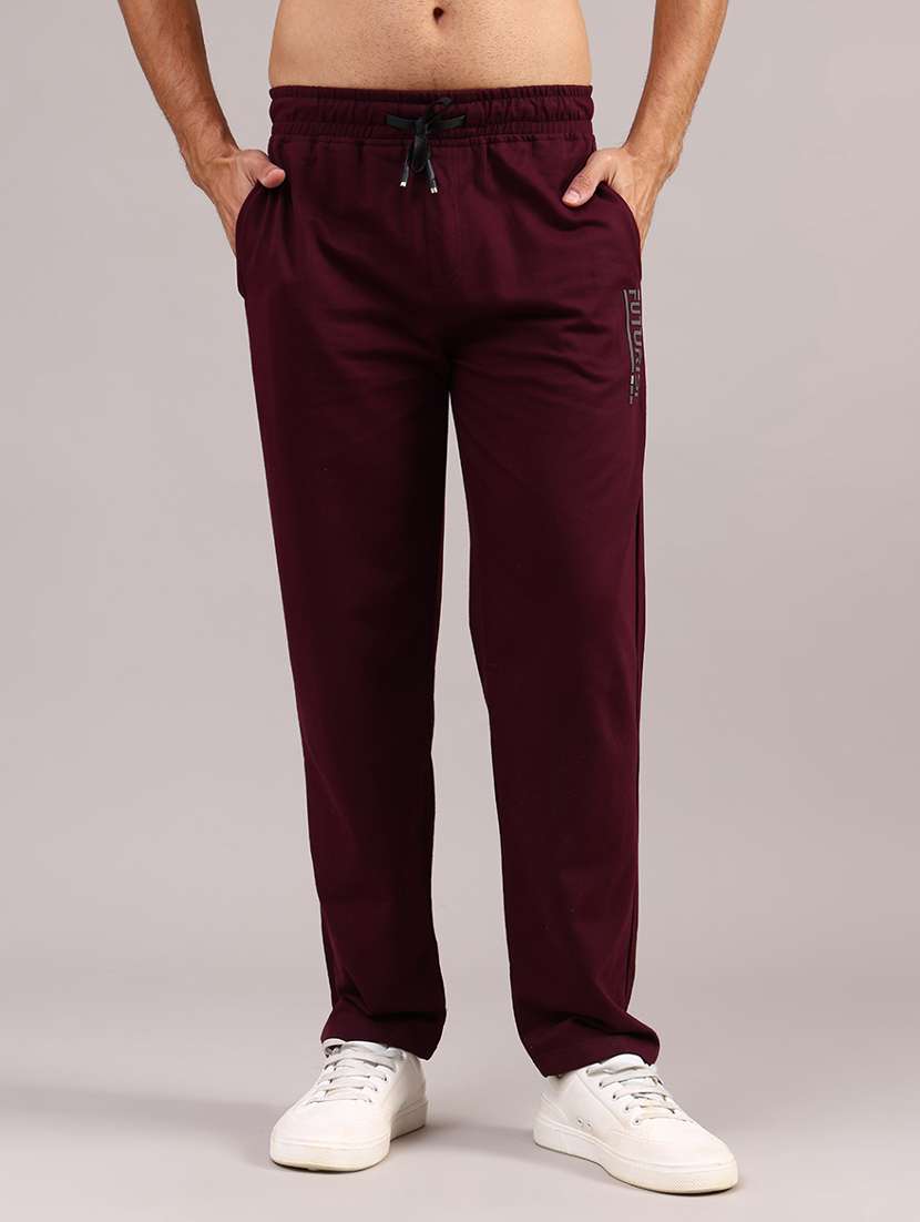 men solid mid rise full length track pant - 21970554 -  Standard Image - 1